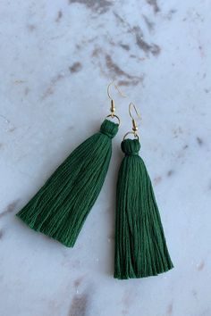 Excited to share this item from my #etsy shop: Pine Green Tassel Earring, Green Tassel Earrings, Long Tassel Earrings, Mini Tassels, Dangle Earrings, Trendy Earrings, Boho Style Tassels #tasselearrings #greentassels #falltassels #stylemefall #stylemewinter #birthdaygifts #christmasgifts #accessories #fallwedding #weddingattire #longtasselearrings #shorttassels #minitassels #statementjewelry #trendyearrings #goldearrings #cottontassels #fashionearrings #fall #winter #boho Green Tassel Earrings, Tassel Crafts, Boho Style Earrings, Bridemaids Gifts