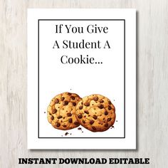 If You Give A Student A Cookie Gift Book Printable, End of Year Gift, Teacher Student Thank You Gift If You Give A Teacher A Cookie Book Gift, Meet The Teacher Cookie Tag, If You Give A Teacher A Cookie Printable Free, If You Give A Teacher A Cookie, If You Give A Mouse A Cookie Book, Mouse A Cookie, Unique Gift Cards, Card Book, Cookie Gifts