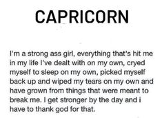 a poem written in black and white with the words capricorn