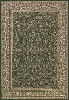 a green and white rug with an intricate design on the bottom, in front of a black background