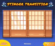 an image of a window with the words stinger transition on it, and two windows in