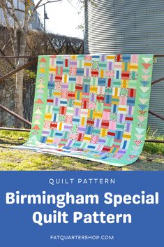 a quilt pattern with the words,'birmingham special quilt pattern'in front of it