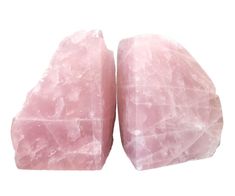 two pink rocks sitting next to each other