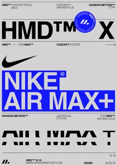 an advertisement for nike air max with the company's logo in blue and black