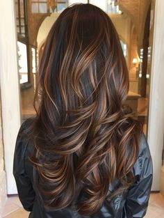 28 Must-Try Fall Highlights for Brown Hair: Embrace the Caramel Trend Highlight Streaks In Brown Hair, Soft Highlights On Dark Hair, Dark Hair Color Ideas For Brunettes Chocolates Caramel Highlights, Hair Streaks For Brown Hair, Black Hair With Brown Highlights Caramel, Caramel Fall Hair, Dark Brown Highlights On Brown Hair, Fall Highlights For Dark Brown Hair, Black Hair With Caramel Highlights