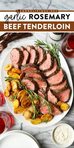 One of the best Christmas main dishes ever! This easy beef recipe is also perfect for your Thanksgiving dinner menu. Cooked low and slow, this Garlic Rosemary Beef Tenderloin
 is perfect every time! Slow Roasted Beef Tenderloin, Slow Roasted Beef, Rosemary Beef, Roasted Beef Tenderloin, Beef Tenderloin Recipes, Beef Tenderloin Roast, Roasted Beef, Christmas Dinner Menu, Tenderloin Recipes