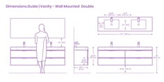 the measurements for a bathroom vanity and sink