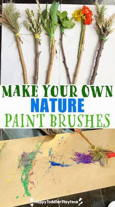 make your own nature paintbrushes for kids to use in crafts and art projects