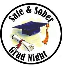 the logo for safe and soder grad night