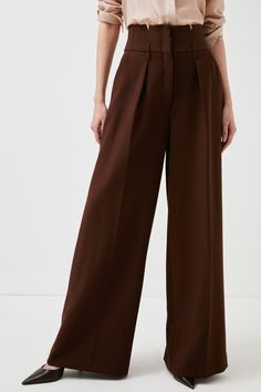 Look Chic As You Pound City Streets In These Office-Appropriate Trousers. Spun From Our Signature Compact Stretch Fabric, They Show Off A Wide-Leg Silhouette And Sophisticated Notched Detailing At The Waistline. Wear Them With A Slinky Button-Up Blouse And Heels For A Considered Work Look.As Part Of Our Mission To Make The World A Better Place, We'Re Being More Sustainable In The Way We Make Our Clothes. The Ready For The Future Strapline And Icons Will Be Used On Any Garment That Meets Our Guid Workwear Wide-leg Viscose Pants, Viscose Wide-leg Workwear Bottoms, Viscose Wide-leg Pants For Work, Viscose Wide-leg Workwear Pants, Wide Leg Viscose Workwear Pants, Wide Leg Viscose Pants For Work, Full-length Viscose Pants For Workwear, Full-length Viscose Workwear Pants, Chic Full Length Culottes For Formal Occasions