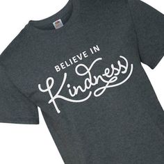 Remind people of the power of kindness when you don this t-shirt. Whether you pick one up for yourself or as a birthday gift for loved ones, these graphic tees can help to spread kindness like wildfire. As they say, in a world where you can be anything...be kind! © OTC

o Fits sizes 34-36
o Brand: Fruit of the Loom
o Short sleeve
o High-density fabric
o 50% cotton and 50% poly
o Tear away label
o Double needle hemmed sleeves and bottom
o Need more? With our tees, we've got your back (and front)! Cheap Inspirational Short Sleeve T-shirt, Kind Message Shirts, Kindness Shirts Kids, Be Kind Shirt For Boys, Spread Kindness Tshirt, Power Of Kindness, You Can Be Anything, Spread Kindness, Got Your Back