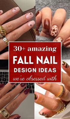 Simple Fall Nail Inspo Almond, Fall Nail Designs Acrylic Square, Nail Ideas Autumn, Beautiful Fall Nails, Autumn Nail Designs, Artist Hue, Fall Nail Design, Taupe Nails