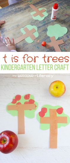 Letter T Activities For Preschoolers, Prek Tree Crafts, Letter T Kindergarten Activities, Lowercase T Craft, Letter T Crafts For Kindergarten, Letter T Activity For Preschoolers, Letter T Crafts For Toddlers, Letter T Art Preschool, T Is For Craft