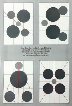 four different circles are shown with red lines in the middle and one circle has black dots on it