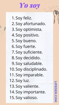 a poster with the words yo soy written in spanish