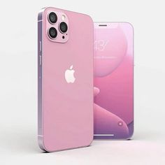 the new iphone 11 is shown in pink and purple colors, with two cameras facing each other