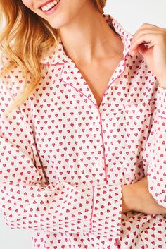 We've made it easy - all you have to do is pick pink or blue! Let's be honest, you're already in love with this block-printed easy-breezy cotton set. With a cute collar and buttons, you're cruising into dream town in style! 4 Buttons Shirt Pockets Tie Waist Prefer your PJs to be soft and stretchy? You will love our Long Sleeve Hearts Polo Set! Materials and Care 100% 60's Cambric Cotton Machine Wash Cold, Delicate Cycle Do Not Bleach, Line Dry Made in India Measurement Information Model Wears Si Roller Rabbit Heart Pjs, Roller Rabbit Holiday Pajamas, Roller Rabbit Elephant Pajamas, Roller Rabbit Pajamas Monkey, Roller Rabbit Kids Pajamas, Roller Rabbit, Footie Pajama, Cozy Pajamas, Baby Pajamas