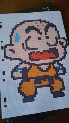 a drawing of an old man on top of a piece of paper with the words pixel art