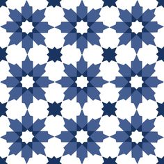 a blue and white pattern with stars on it