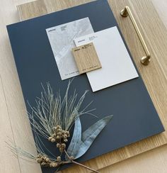 a wooden table topped with lots of different items