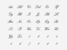 the upper and lower case of an old english alphabet with cursive writing on it