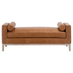 Ideal for many purposes, this upholstered bench can be put in any room. Whether you use it at the foot of your bed, complete your entryway, or use as accent seating in a living or family room, this bench will be a perfect fit for many locations. It is upholstered with a gorgeous top grain brown leather and features a r Contemporary Bench, Oak Bench, Accent Seating, Bedroom Bench, Simplistic Design