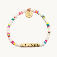 When you need to show courage and face your fears, rely on this badass bracelet. The gold letters are crafted with glossy, tarnish-proof plating. Apple Watch Bands Fashion, Face Your Fears, Acrylic Bracelet, Puzzle Crafts, Trending Bracelets, Clay Bracelet, Clay Bead, J Cole, Hand Body Lotion