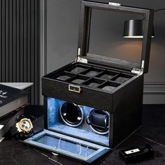 Enhance your luxury watch collection with the SophistiCase Watch Storage, an exquisite and versatile watch winder and storage solution. This premium watch winder is ideal for both automatic and quartz watches, making it a must-have accessory for watch enthusiasts. SophistiCase, designed with precision, features dual winding modules to keep your 2 automatic watches in optimal condition. Additionally, it offers 8 extra slots, perfect for storing your quartz watches. This combination of a watch win Luxury Watch Collection, Automatic Watch Winder, Moon Fashion, Watch Winders, Watch Storage Box, Led Watch, Premium Watches, Watch Storage, Watch Winder