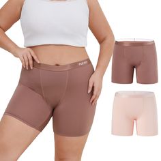 PRICES MAY VARY. Designed for Big Curvy Women: Tailored for beautiful plus-size women, our women's boxers are available in sizes XL to 5XL. Offering both style and coverage, these boxer panties enhance curves while covers what want to be covered Breathable Modal: Made of natural healthy modal fabric, the boxer briefs are soft, moisture-wicking, and lightweight. Perfect for hot days, the shorts keep you cool and prevent discomfort from those prone to sweating. Modal comes in more vibrant colors a Women's Boxers, Shorts Under Dress, Womens Boxers, Thigh Chafing, Slip Shorts, The Boxer, Anti Chafing, Modal Fabric, Lounge Lingerie