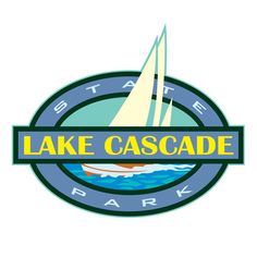 the lake cascade logo with a sailboat in it's center and words above it