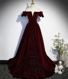 Burgundy velvet long prom dress A line evening gown  Product number: cute1975 Silhouette: A line Material: velvet Back details: lace up Hemline: floor length  Custom made size: Custom made: For custom order, we need the following information in the order notes when you check out : Bust:______ Waist:______ Hips:_______ Shoulder to floor: _______  *** Delivery times ***  Processing time: 1-3 working days Shipping time: 8-16 working days Dark Red Prom Dress, Wine Red Prom Dress, Prom Dress Burgundy, Burgundy Evening Dress, Velvet Evening Dress, Burgundy Prom Dress, Burgundy Velvet, Red Prom, Long Prom Dresses