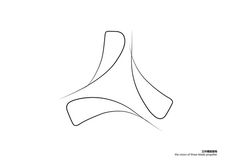 an abstract line drawing of a curve in the shape of a letter, on a white background