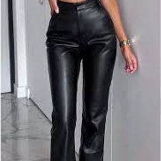 Questions? Leave A Comment Below! Black Faux Leather, Black Pants, Pant Jumpsuit, Faux Leather, Pants For Women, Leggings, Pants, Women Shopping, Leather