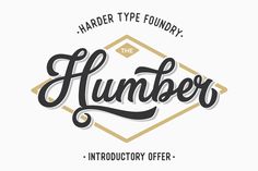 the humber logo is shown in black and white, with gold trimmings