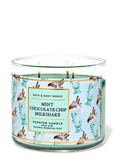 Chocolate Chip Milkshake, Mint Chocolate Chip Milkshake, Candle Bath, Chocolate Candle, Mint Ice Cream, Bath Body Works Candles, Mint Chocolate Chip