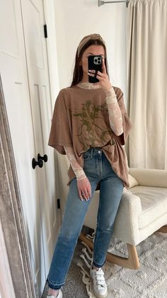 To shop this look  • https://ltk.app.link/GRsxAnWiawb Layer Top Outfits, Shirt Layering Outfit, Bussines Casual Woman, Lace Shirt Outfit, Lace Layering Top, Mesh Top Outfit, Oversized Tee Outfit, Layered Lace Top, Summer Business Casual Outfits