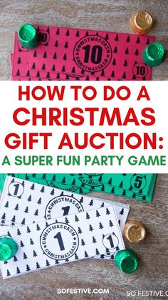 an image of christmas gift auction with the title how to do a christmas gift auction