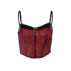 Design: Spiderweb lace, Bat pendantMaterial: Polyester, PUColor: RedSize: S, M, L Unit: CM Bust Waist Length S 68-86 60-68 23.5 M 72-90 64-72 24.5 L 76-94 68-76 25.5 * 1cm ≈ 0.3937 inchNote: There may be 2-3cm error due to manual measurement. If you need size help, please drop us a message, we'd love to help. Bat Applique, Spiderweb Lace, Gothic Crop Tops, Clubwear Outfits, Crop Top Aesthetic, Tøp Aesthetic, Leather Bustier, Dark Style, Girls Vest