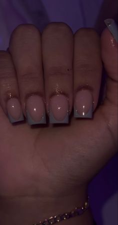 Short Grey French Tip Nails, Grey French Tips Nails, Short Square Junk Nails, Grey French Tip Acrylic Nails, Shirt Acrylic Nails Designs, Short Nails Grey, Real Short Acrylic Nails, Simple Short Nails Acrylic, Grey French Tips