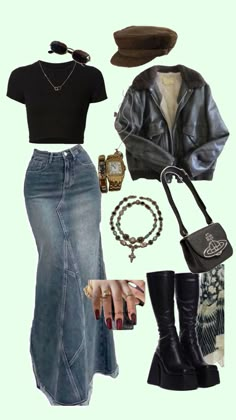 maxi skirt Grunge Baddie, Baddie Outfit, Downtown Outfits, Cultural Appropriation, Casual Day Outfits, My Culture, Easy Trendy Outfits, Swaggy Outfits