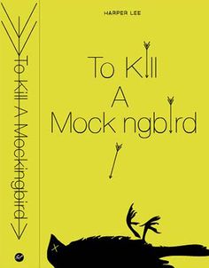 the cover to kill a mockingbird by harper lee is shown in black and yellow