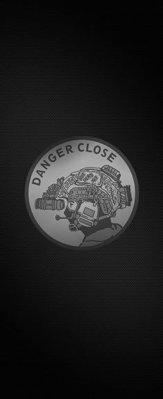 the danger close logo is shown on a black background