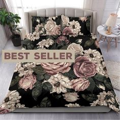 a bed with flowers on it and the words best seller