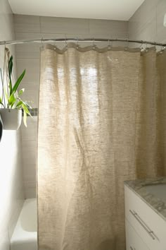 Bean Products Natural Hemp Shower Curtain - Natural Linens Bath Shower Curtain, Sewing Factory, Sustainable Decor, Mold Growth, Hemp Fabric, Bathroom Inspo, The Curtain, Guest Bathroom, Basic Shower Curtain