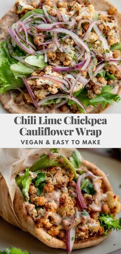 grilled chicken, cauliflower and lettuce wrap is an easy lunch idea