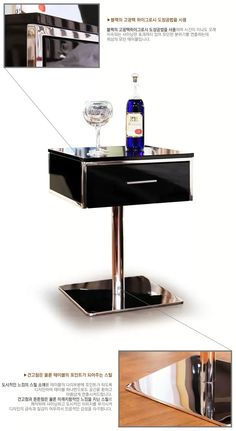 an advertisement for a wine glass and liquor bottle on a table with its reflection in the mirror