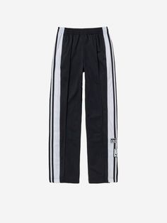 These adidas pants feature an old-school style with up-to-date details. Experience comfort and a relaxed feel thanks to the soft tricot material. Side panels with snap buttons ensure a unique look, while the drawstring waistband lets you customize the fit. Convenient side pockets are perfect for storing essentials.   Elasticized drawstring waistband  Side pockets  Side panels with snap buttons  Black    Size & Fit: Wide fit