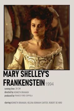 the poster for mary sheley's frankensten