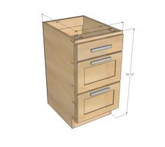 an image of a wooden drawer with measurements