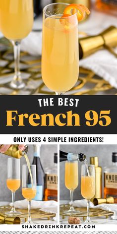 the best french 95 only uses 4 simple ingredients to make this champagne - filled cocktail